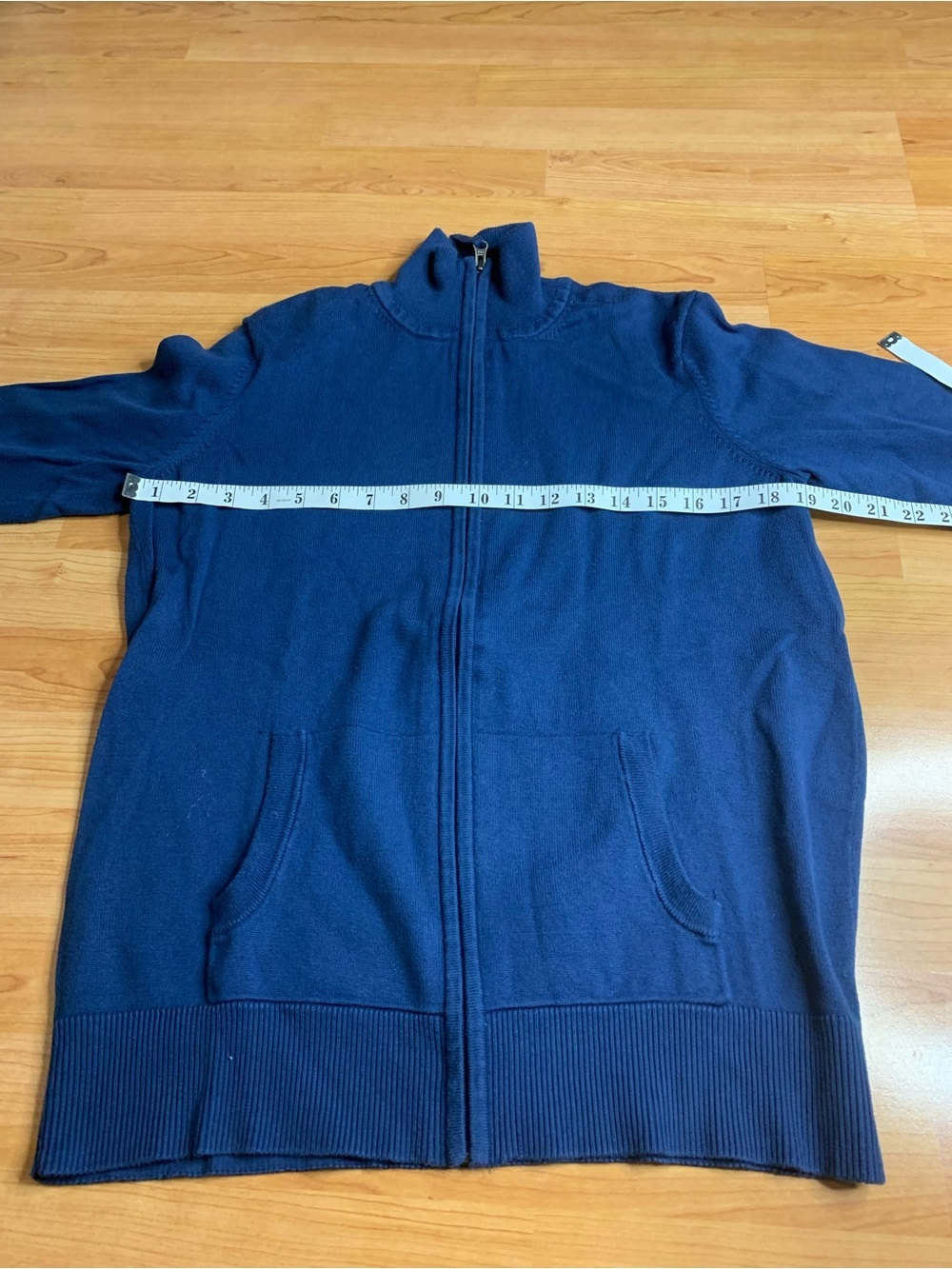 Denver Hayes "SOFT" Blue Full-Zip Knit Cardigan Sweater - XL - Picture 7 of 8